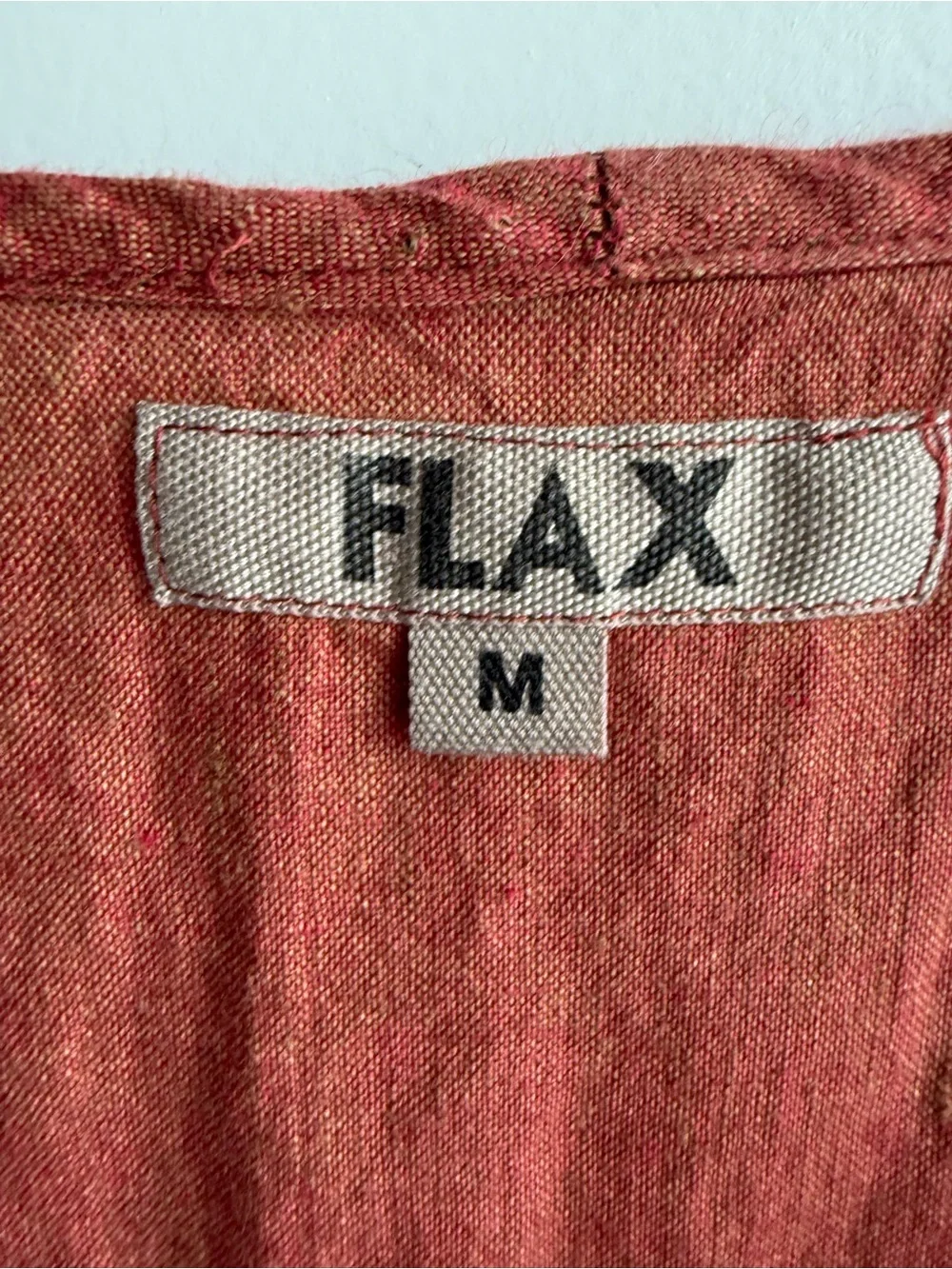 FLAX 100% Linen Short Sleeve Dress Tunic Coastal Lagenlook Medium Bohemian Boho